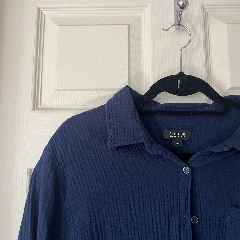 Blue button down shirt